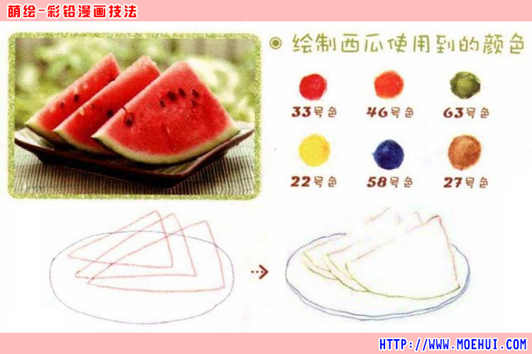 水溶色铅笔入门-练习篇：西瓜-绝对领域