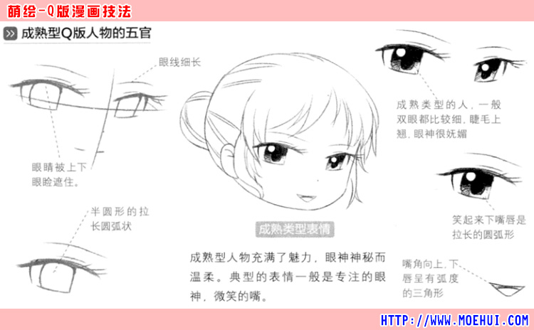 Q版漫画技法-35.Q版成熟型人物的脸部-绝对领域