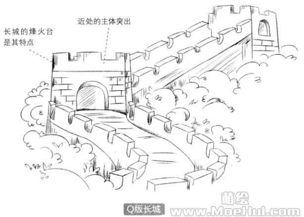 Q版漫画技法-169.Q版长城的场景-绝对领域