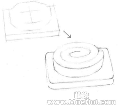 通用色铅笔入门练习-蛋糕卷-绝对领域