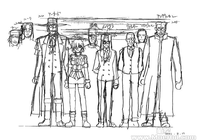 [会员][线稿集]Hellsing(皇家国教骑士团) 动画原画设定资料集[108P]-绝对领域